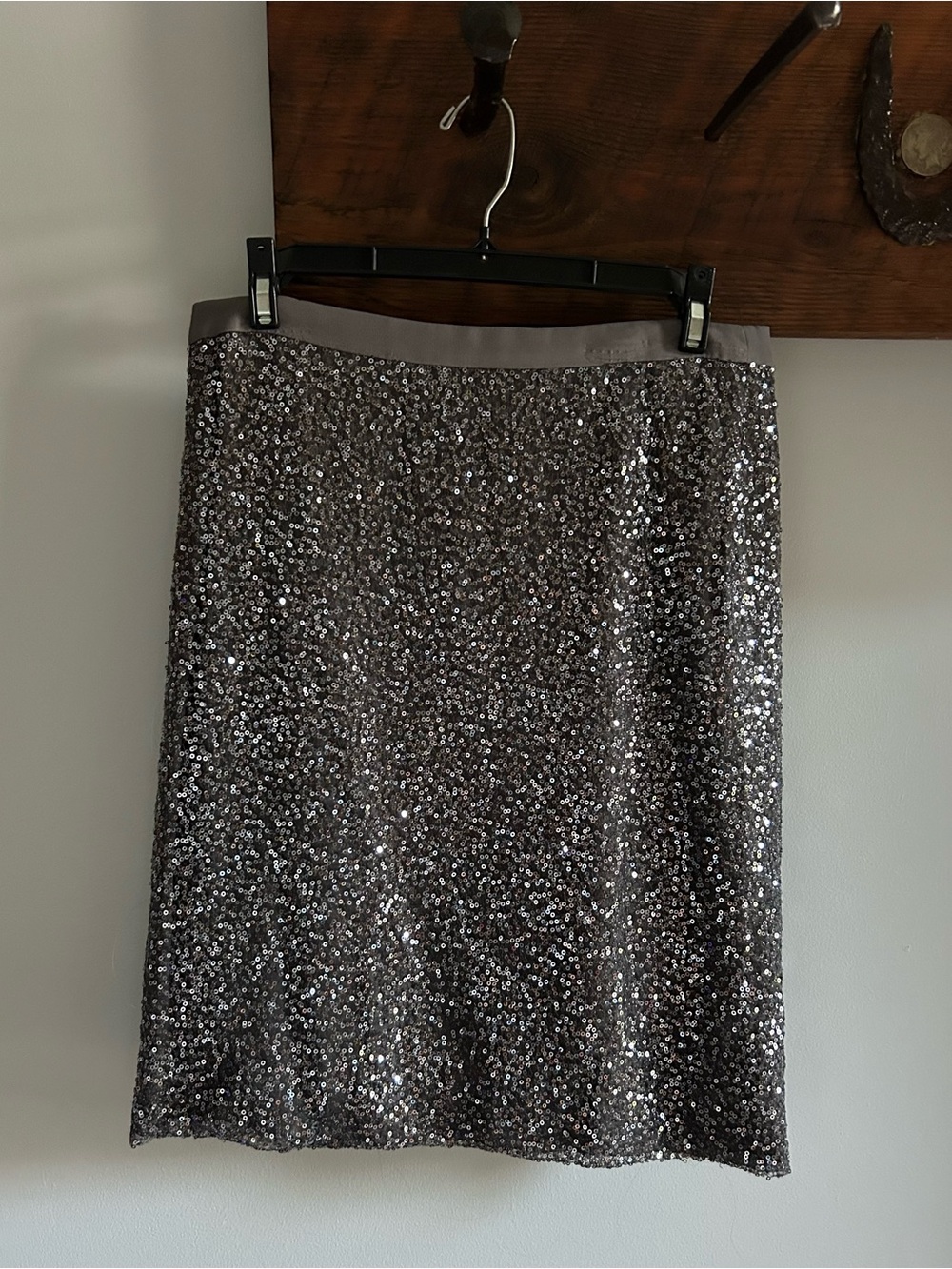 J. Crew Silver Sequin Pencil Skirt